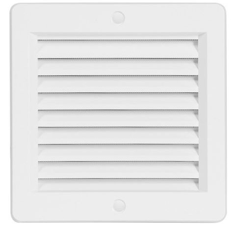 Větrací mřížka 150x150 mm se síťkou proti hmyzu, bílá, HACO