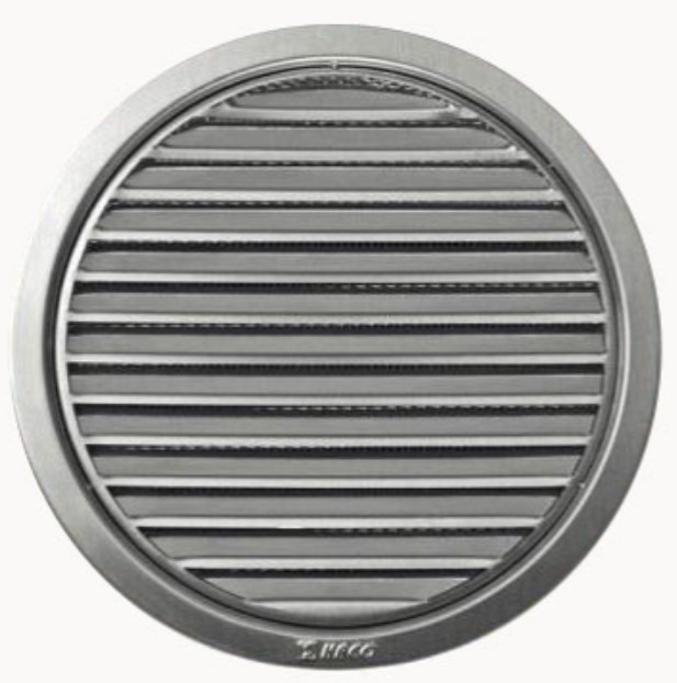 Větrací mřížka kruhová průměr 150 mm se síťkou, nerez  