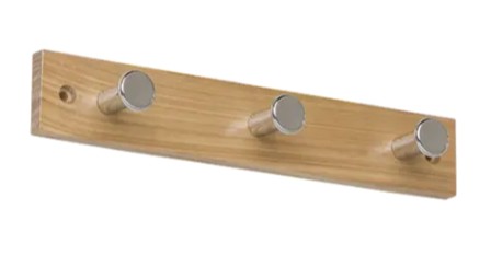 Věšák dřevěný 3 háčky 240 × 40 mm (WUF1)