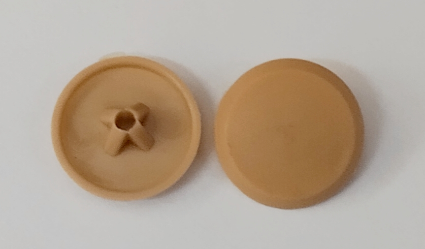 Krytka univerzálních vrutů PZ2 (pro průměr 3,5–5 mm) – tmavě béžová